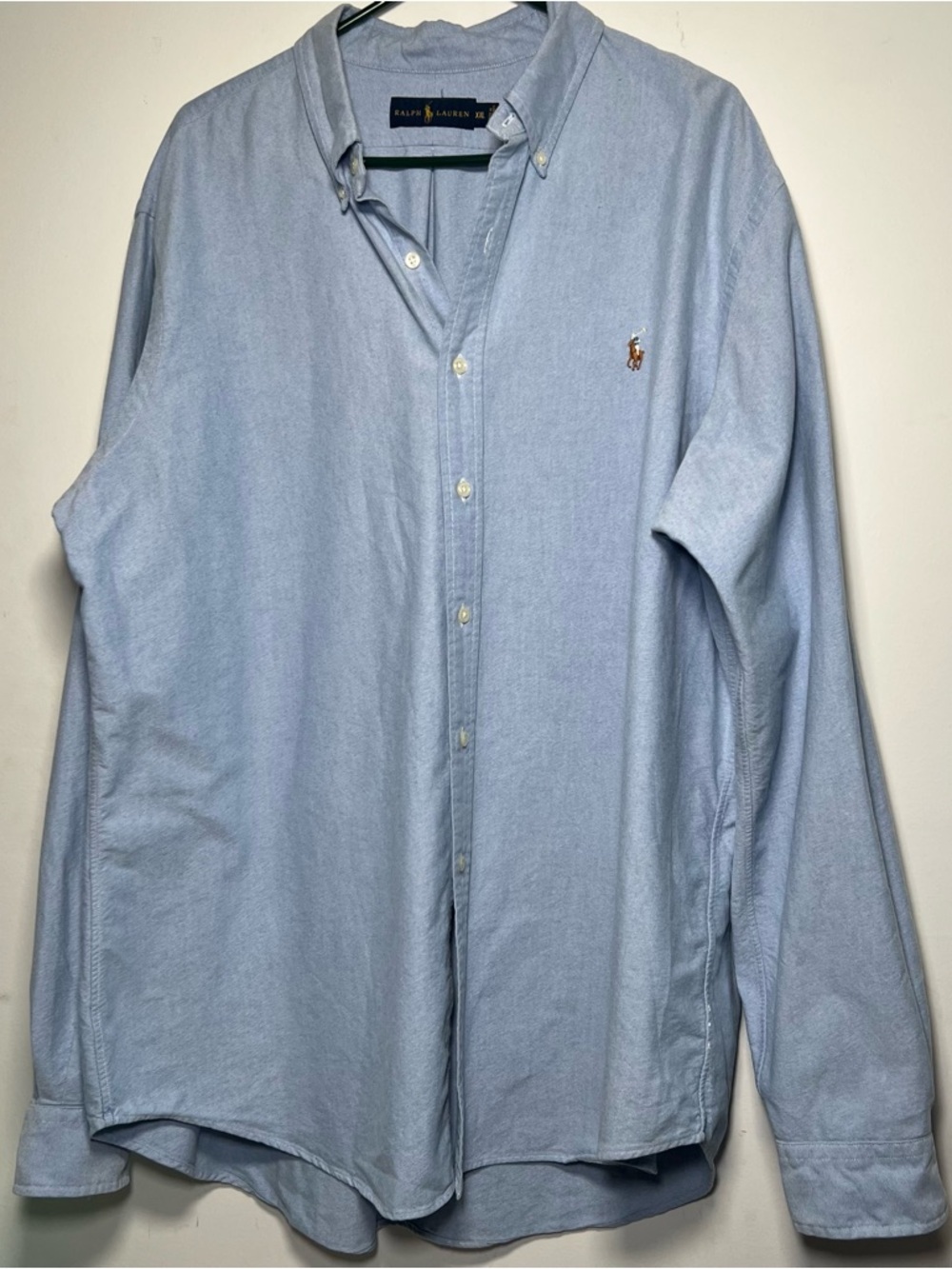 Ralph Lauren Men’s Light Blue Oxford Button Down Shirt XXL Pony Logo Classic Fit - Picture 4 of 13